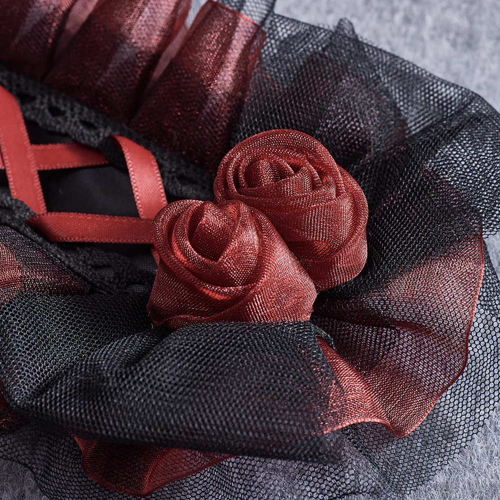 Gothic Lolita Burgundy Hair Accessory - Image 3
