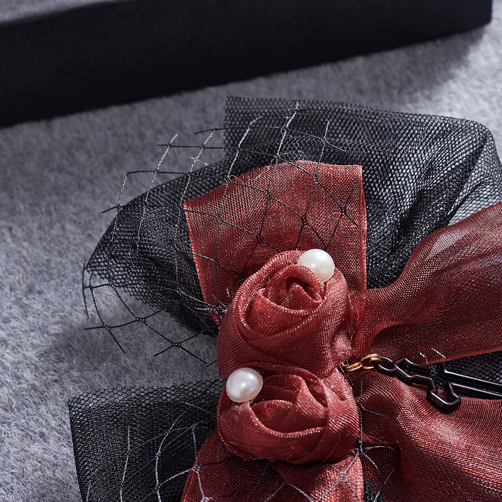 Gothic Lolita Burgundy Hair Accessory - Image 4