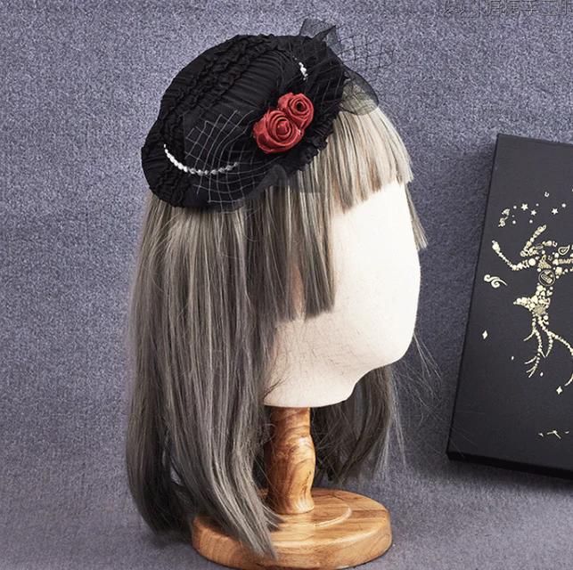 Gothic Lolita Burgundy Hair Accessory - Image 9