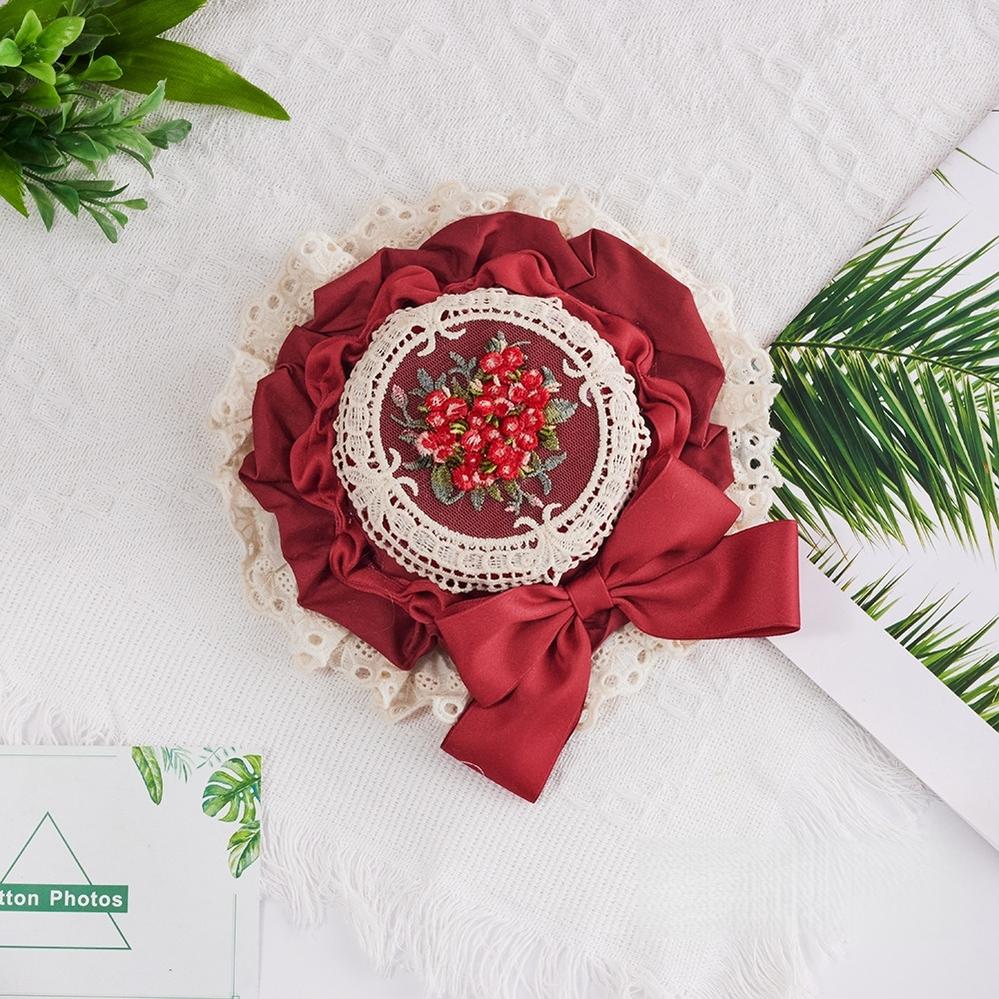 Sweet Lolita Top Hat, Floral Embroidery - Image 24
