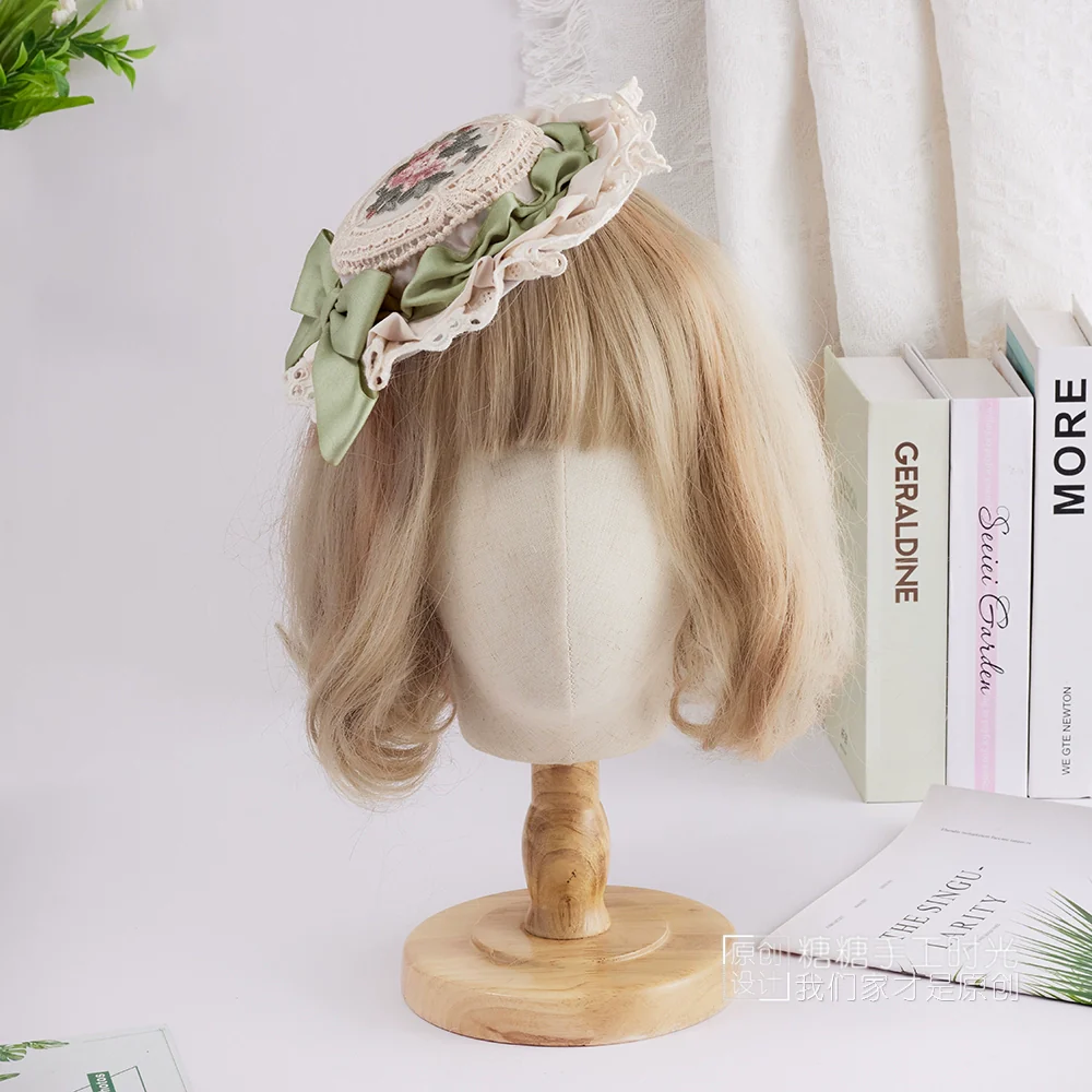 Sweet Lolita Top Hat, Floral Embroidery - Image 6