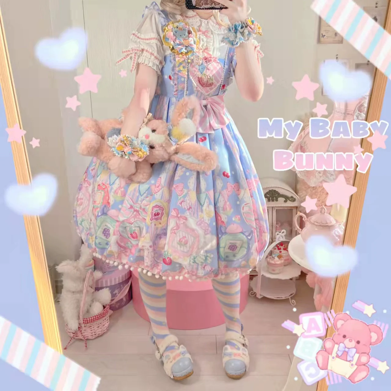 Suiyi - Sweetheart Knots - Sweet Lolita Dress Short Sleeve OP - Image 5