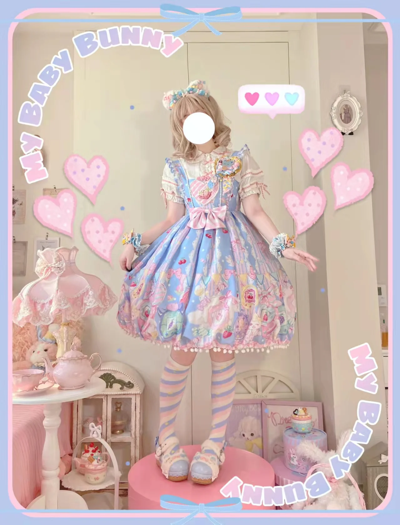 Suiyi - Sweetheart Knots - Sweet Lolita Dress Short Sleeve OP - Image 8