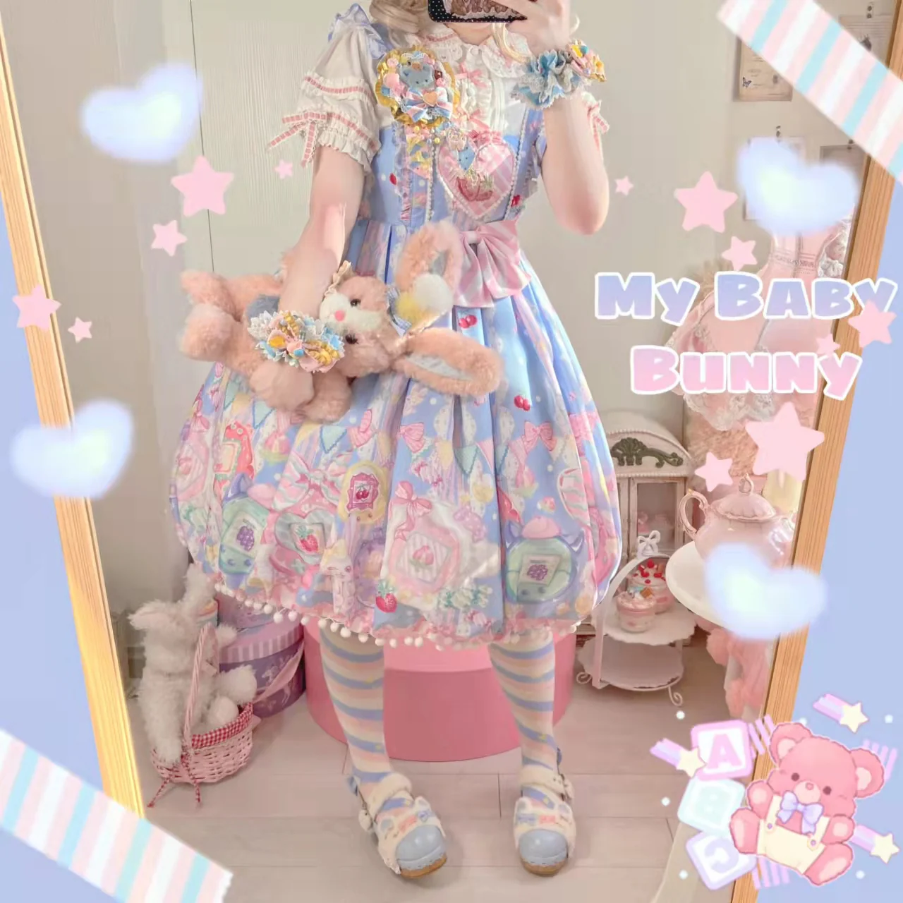 Suiyi - Sweetheart Knots - Sweet Lolita Dress Short Sleeve OP - Image 9
