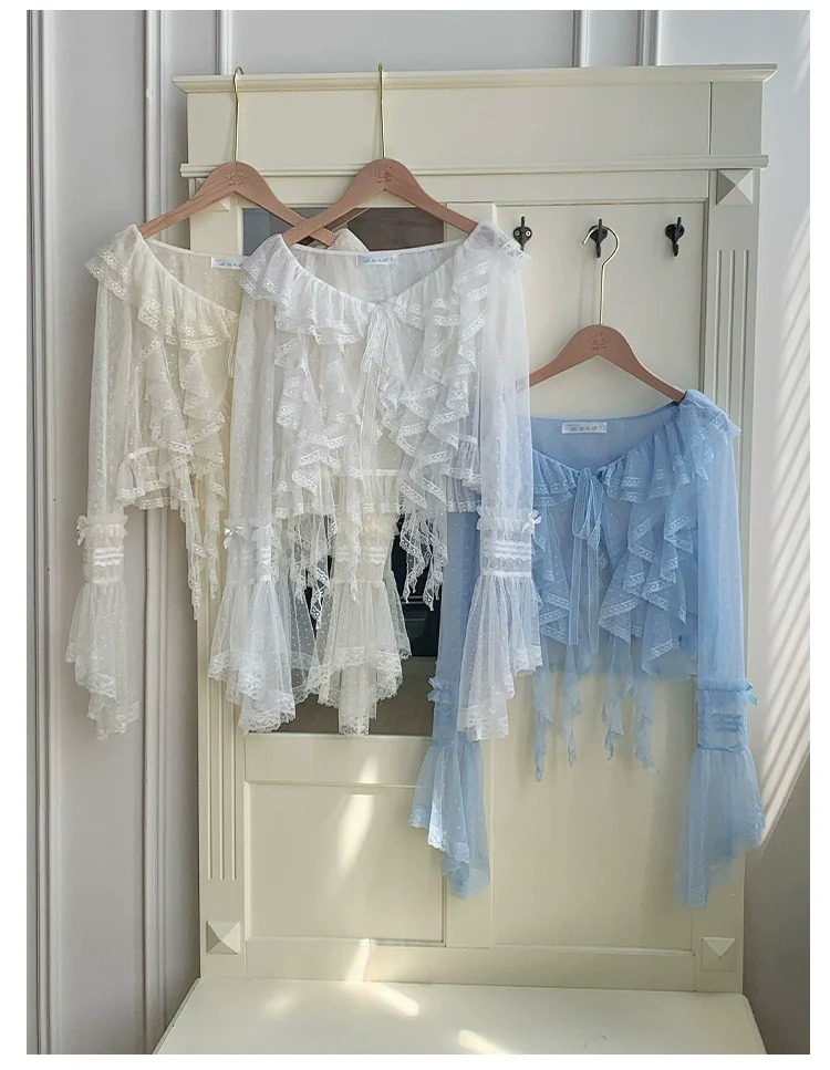 With PUJI - Letters and Poetry - Summer Classic Lolita Tulle Lace Bolero with Multi-Color - Image 2