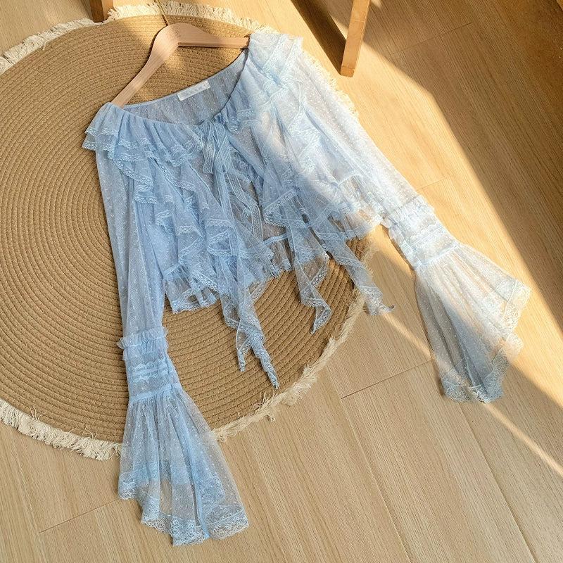 With PUJI - Letters and Poetry - Summer Classic Lolita Tulle Lace Bolero with Multi-Color - Image 29