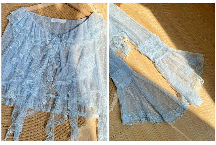 With PUJI - Letters and Poetry - Summer Classic Lolita Tulle Lace Bolero with Multi-Color - Image 31