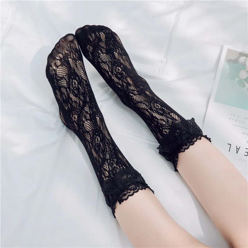 Summer Thin See-throug Lace Lolita Socks - Image 3