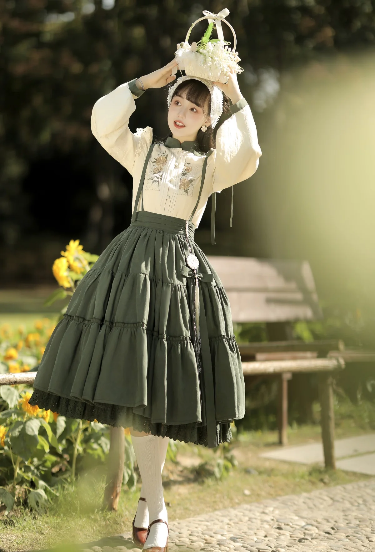 Meow Jun - Sunflower Appointment - Chinese Style Skirt and Blouse - Image 21