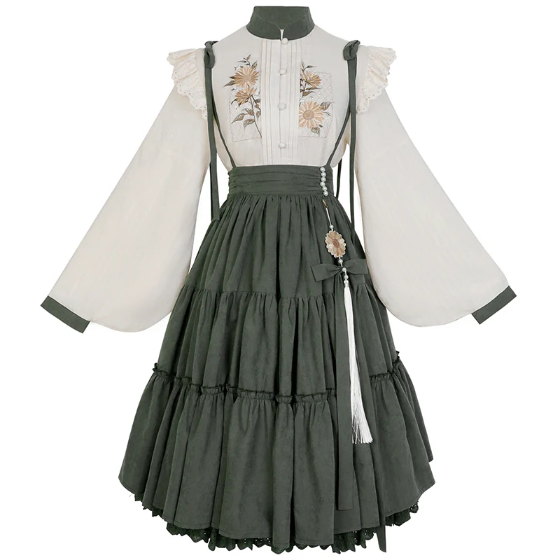 Meow Jun - Sunflower Appointment - Chinese Style Skirt and Blouse - Image 7