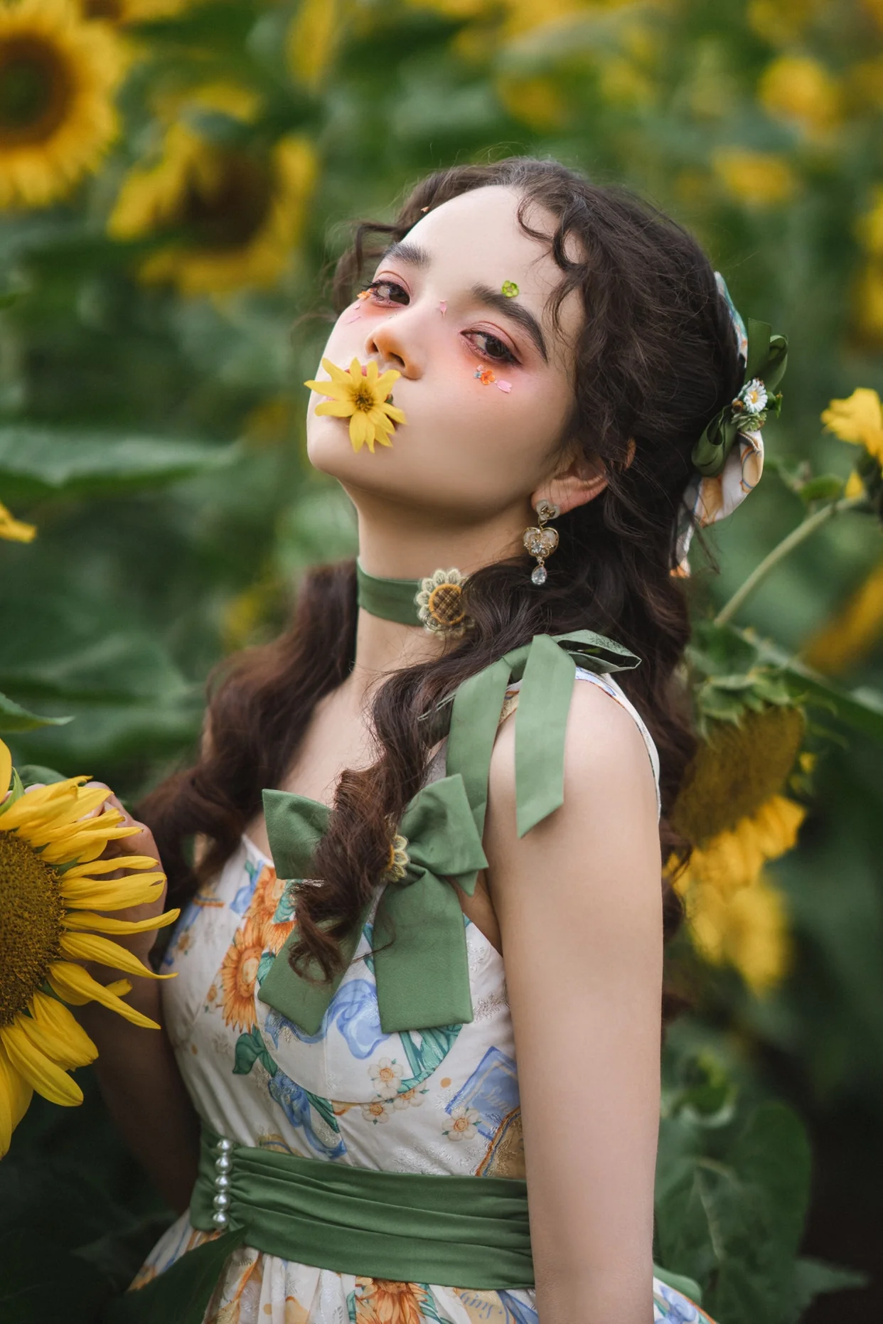 Akiyama Future Studio - Sunflower Print Lolita JSK Dress in Breathable Light Fabric - Image 11
