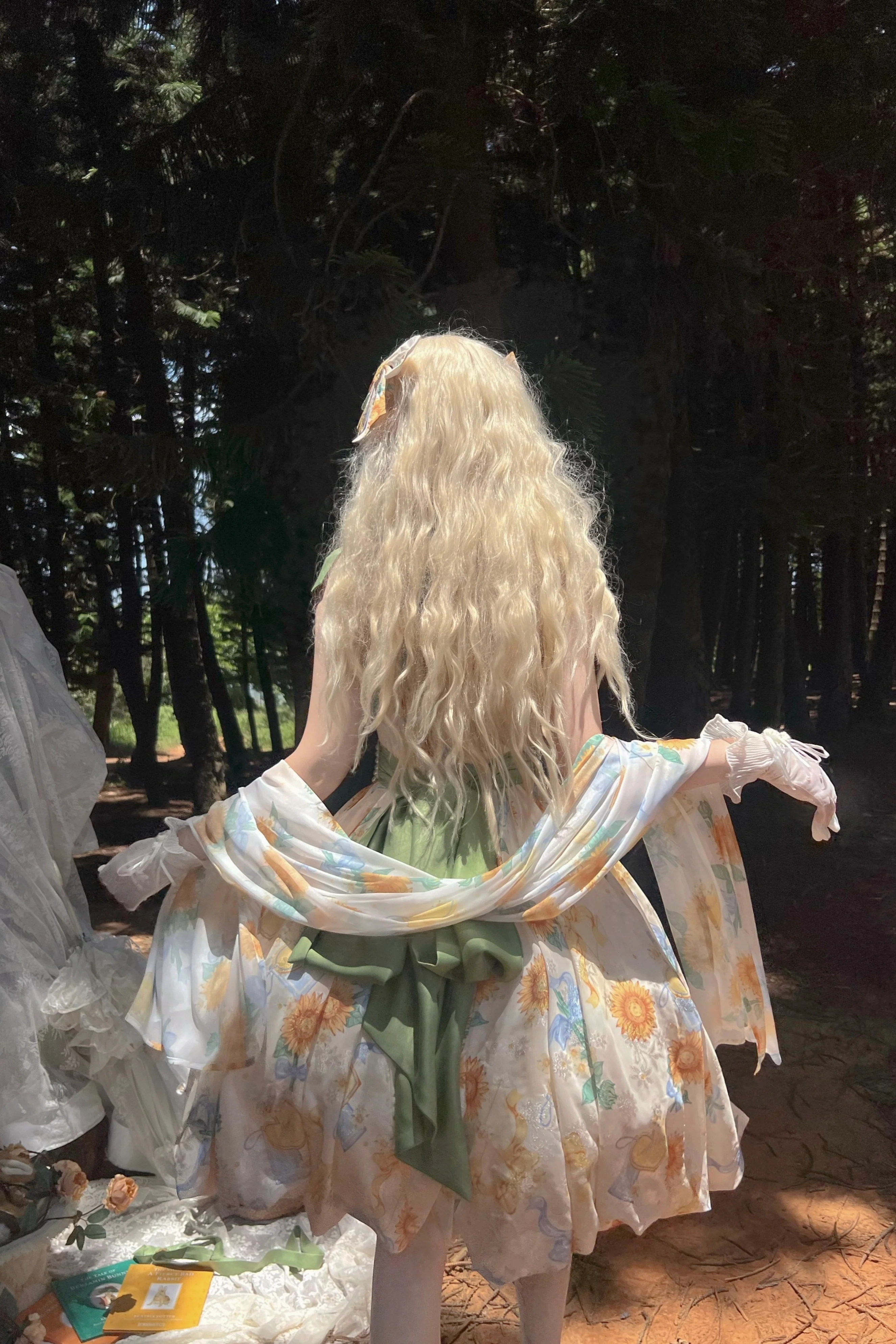 Akiyama Future Studio - Sunflower Print Lolita JSK Dress in Breathable Light Fabric - Image 18