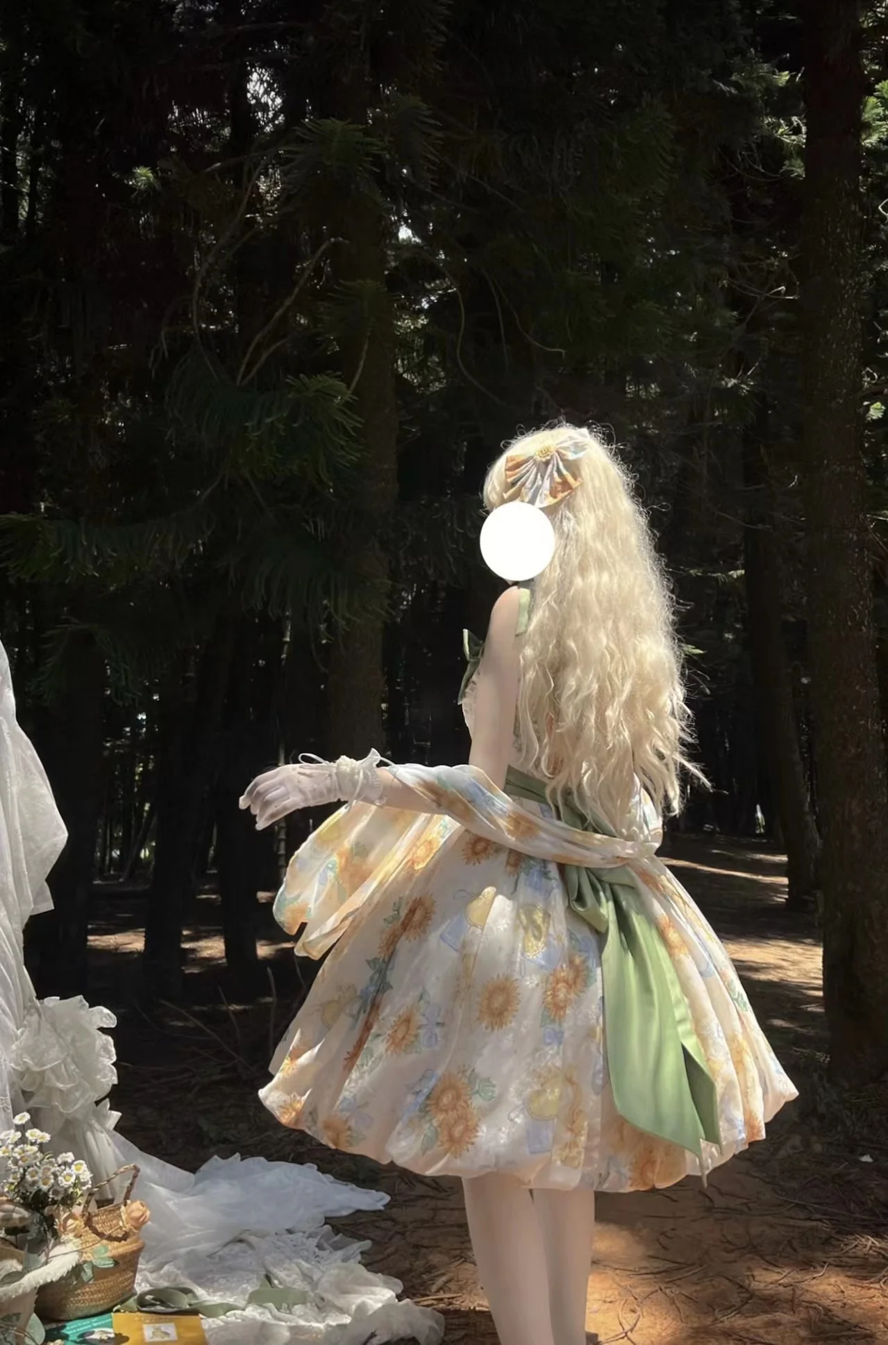 Akiyama Future Studio - Sunflower Print Lolita JSK Dress in Breathable Light Fabric - Image 19