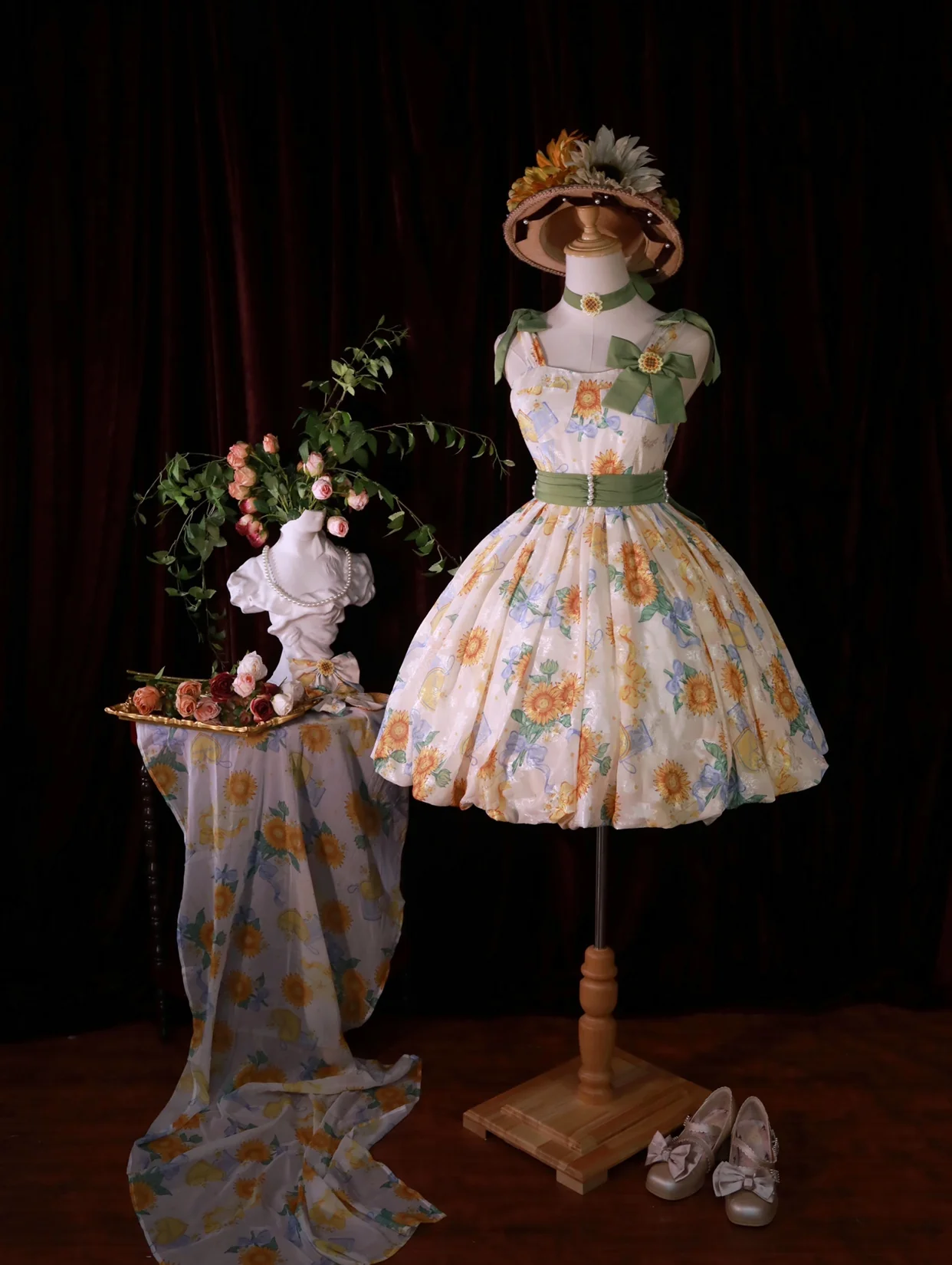Akiyama Future Studio - Sunflower Print Lolita JSK Dress in Breathable Light Fabric - Image 2