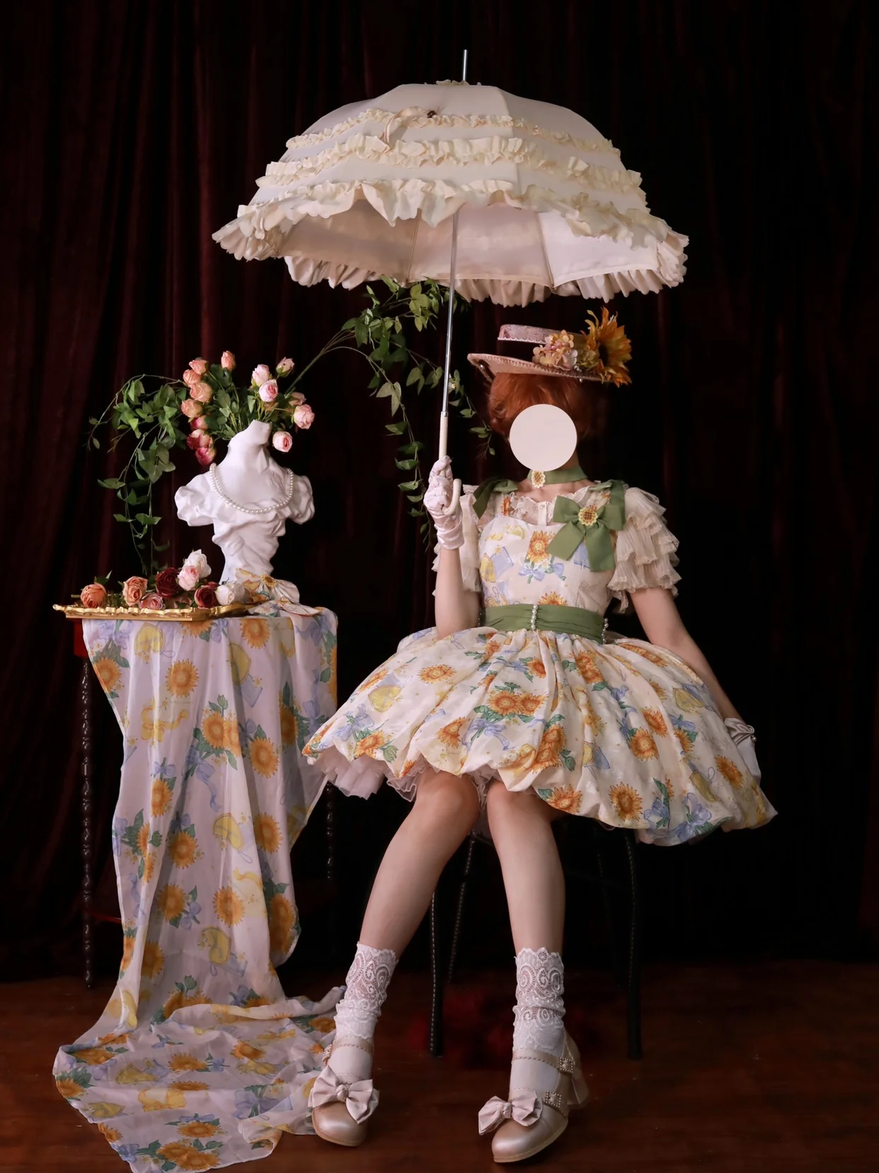 Akiyama Future Studio - Sunflower Print Lolita JSK Dress in Breathable Light Fabric - Image 22