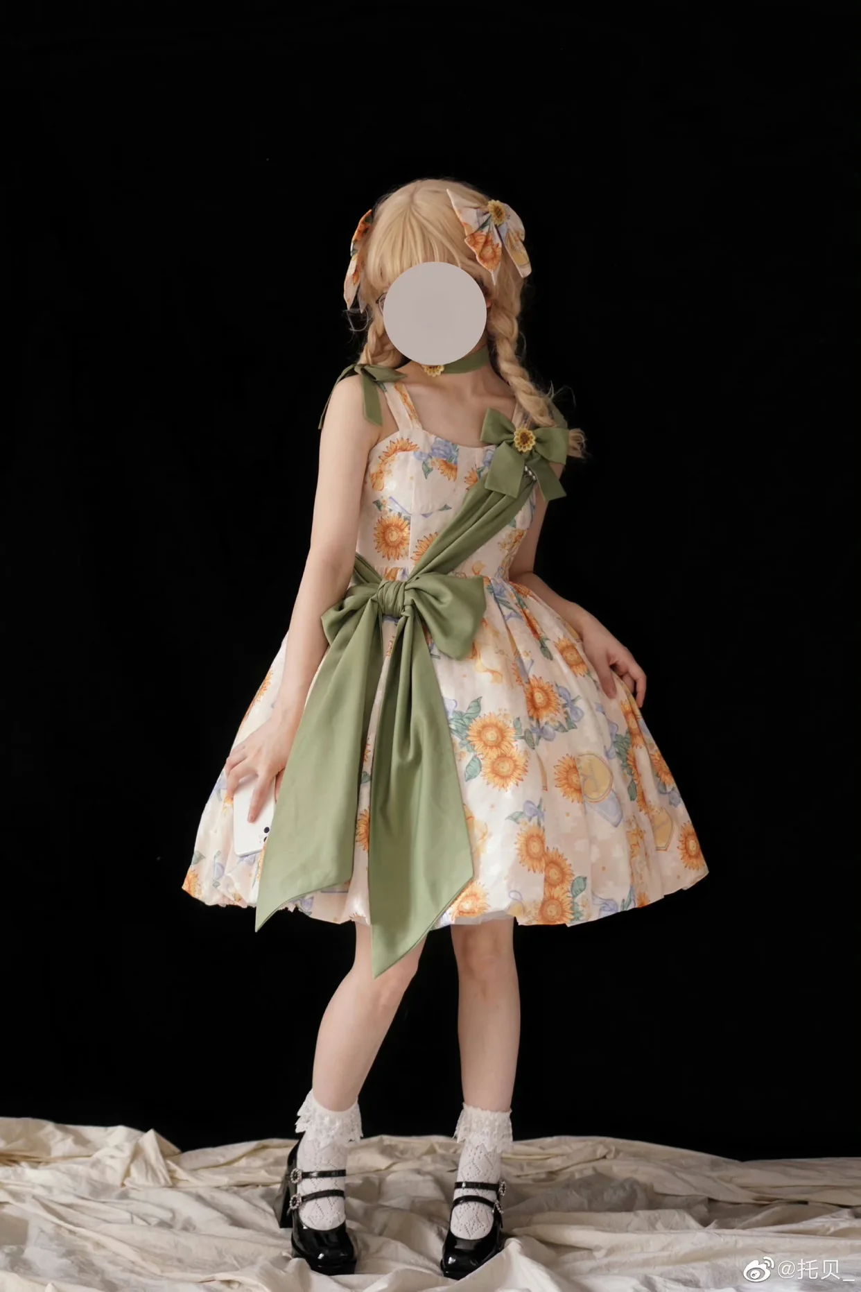 Akiyama Future Studio - Sunflower Print Lolita JSK Dress in Breathable Light Fabric - Image 24