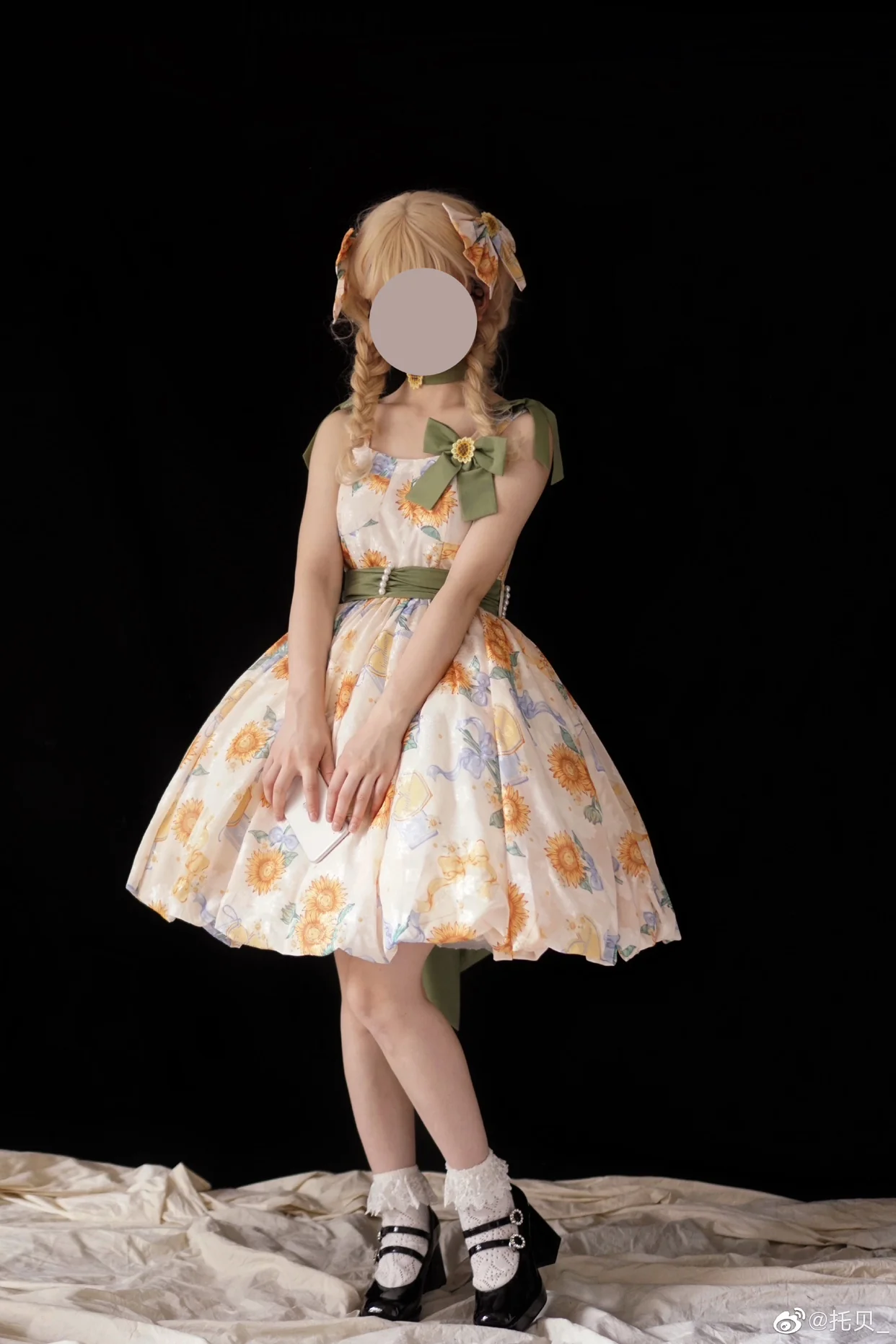 Akiyama Future Studio - Sunflower Print Lolita JSK Dress in Breathable Light Fabric - Image 25
