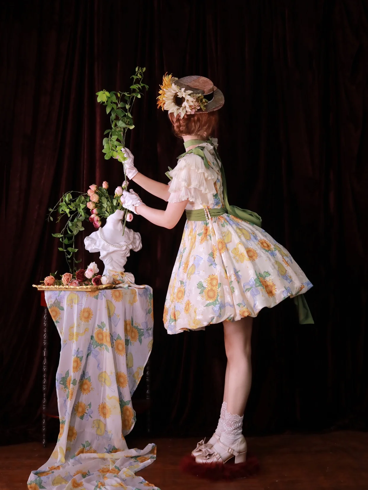 Akiyama Future Studio - Sunflower Print Lolita JSK Dress in Breathable Light Fabric - Image 26