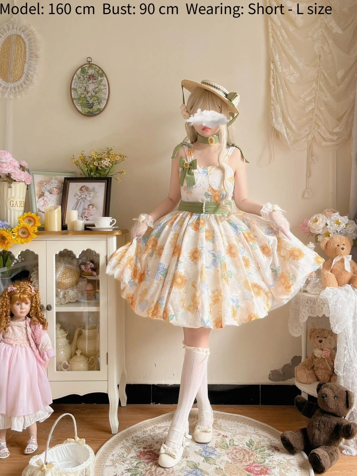 Akiyama Future Studio - Sunflower Print Lolita JSK Dress in Breathable Light Fabric - Image 41