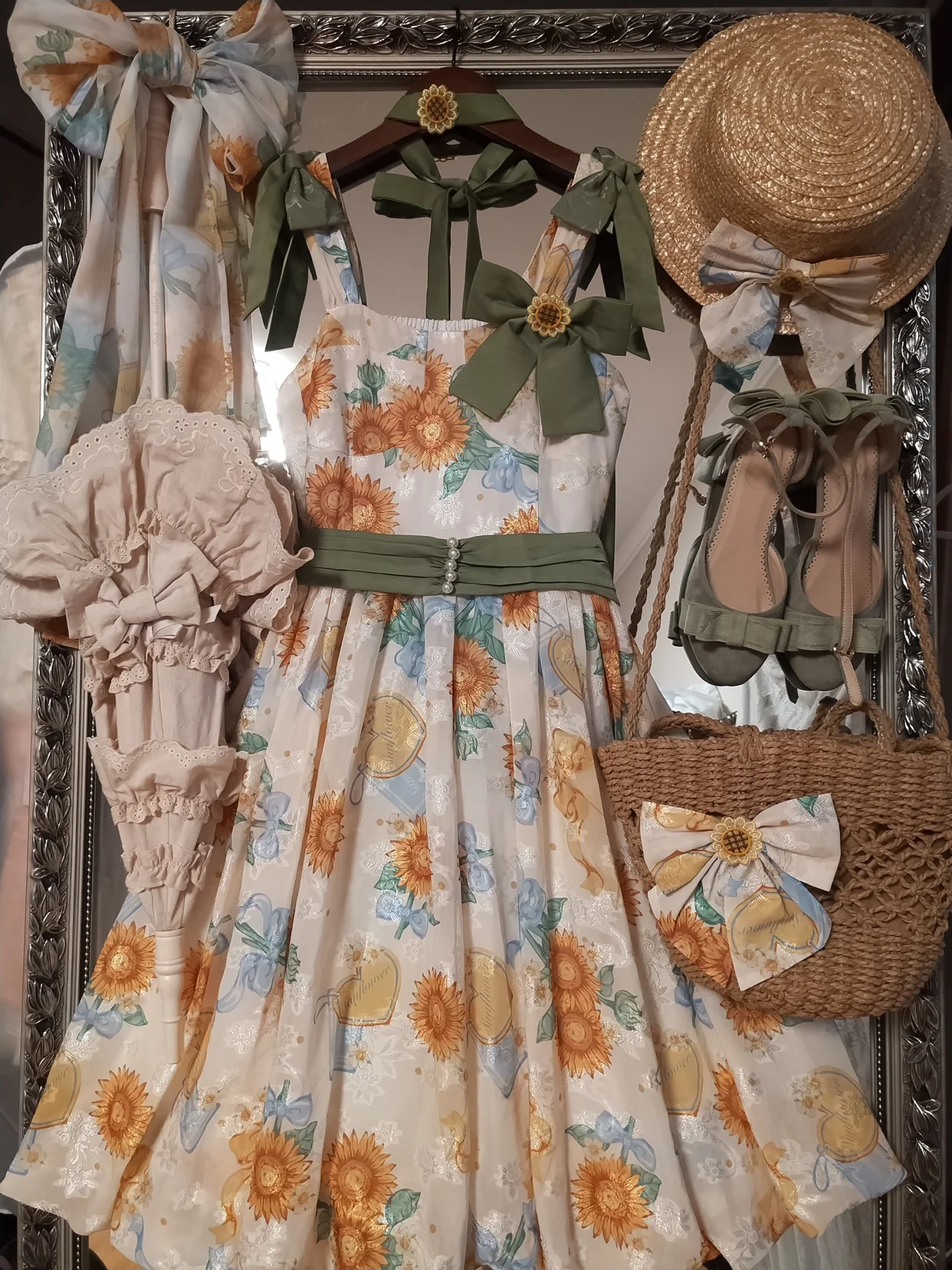 Akiyama Future Studio - Sunflower Print Lolita JSK Dress in Breathable Light Fabric - Image 58