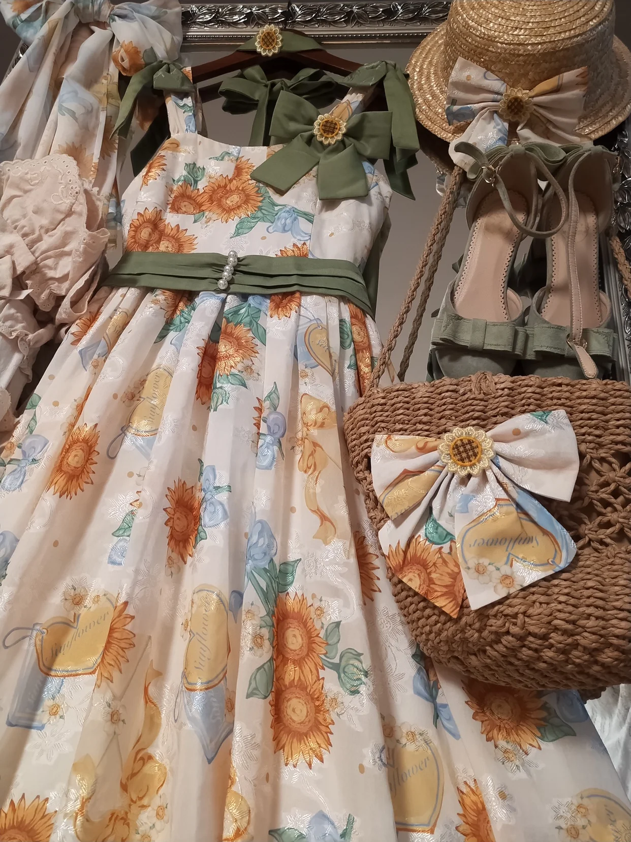 Akiyama Future Studio - Sunflower Print Lolita JSK Dress in Breathable Light Fabric - Image 59
