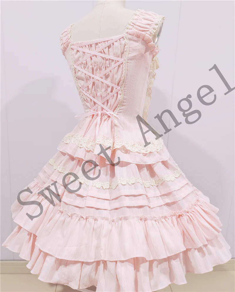 Balletcore Sweet Lolita Pink Dress Set - Image 4