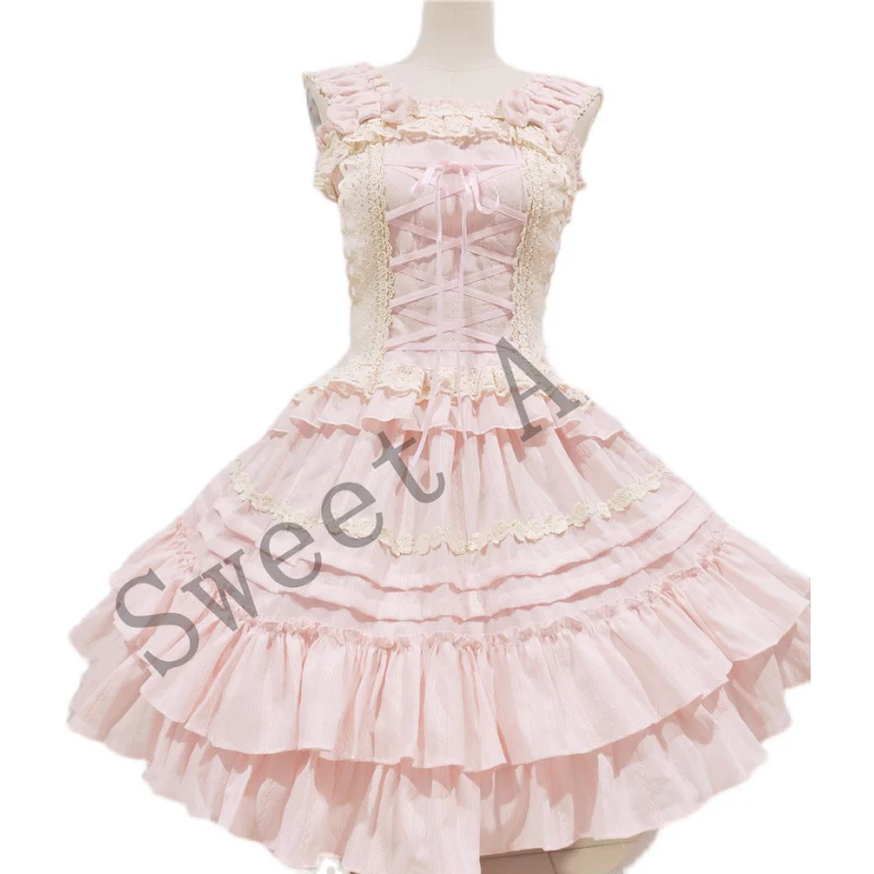Balletcore Sweet Lolita Pink Dress Set - Image 5