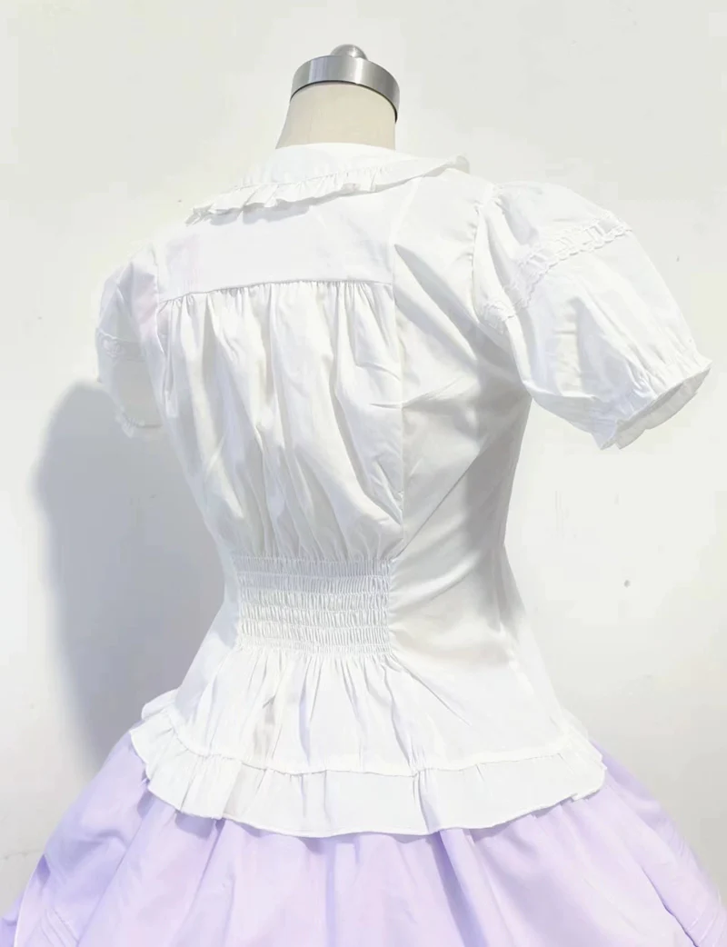 Daily Lolita Splicing Sleeve Shirt - Image 2
