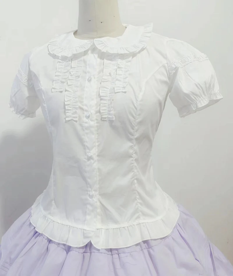 Daily Lolita Splicing Sleeve Shirt - Image 4