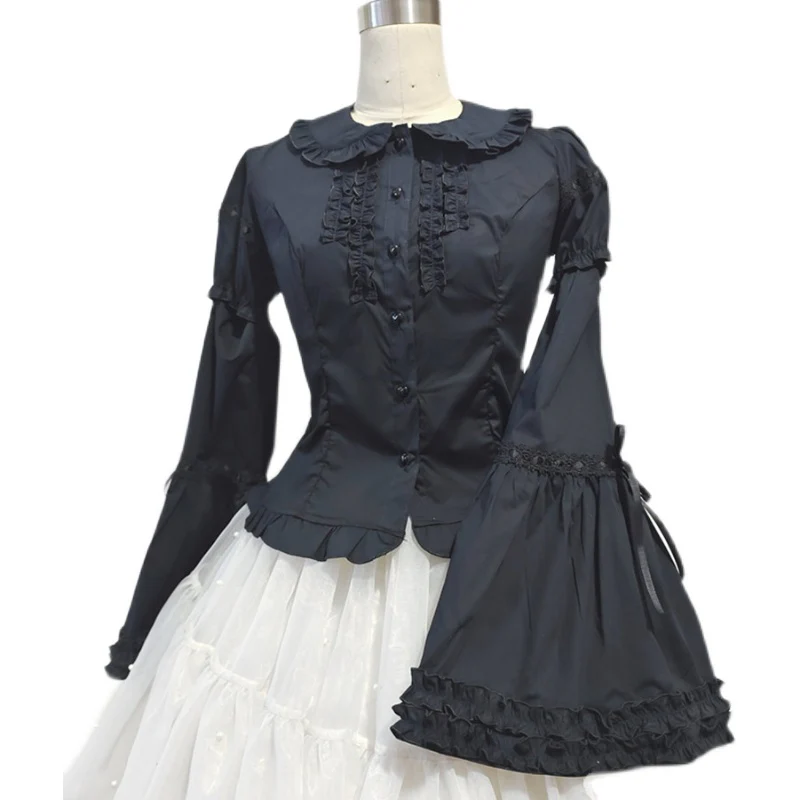 Daily Lolita Splicing Sleeve Shirt - Image 6