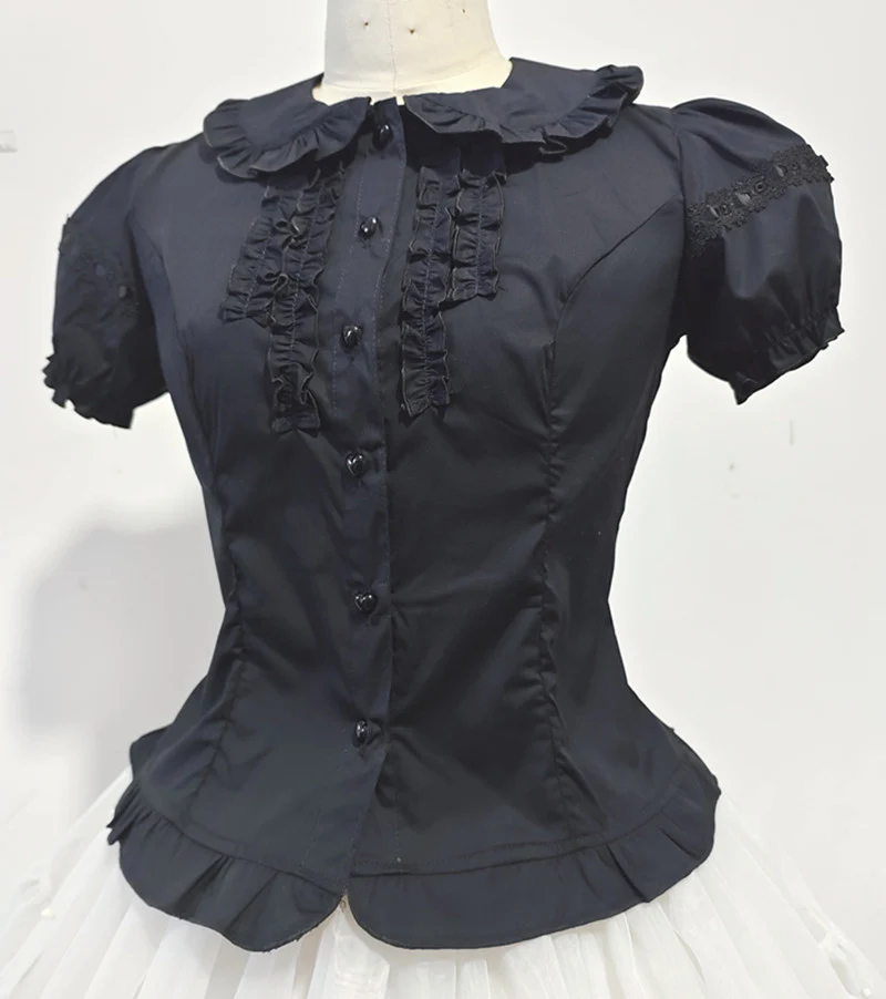 Daily Lolita Splicing Sleeve Shirt - Image 7