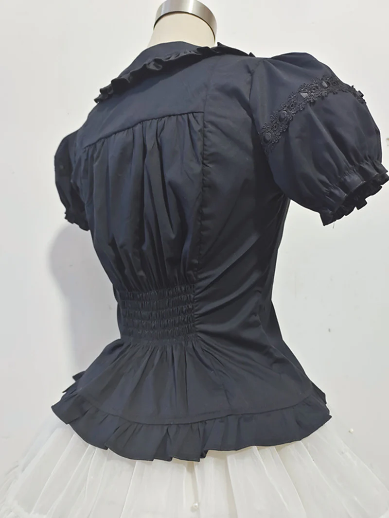 Daily Lolita Splicing Sleeve Shirt - Image 8