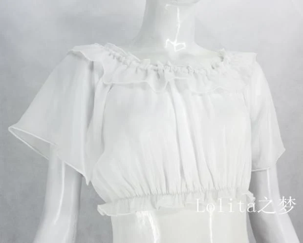Daily Lolita Flutter Sleeve Shirt Multicolors - Image 2