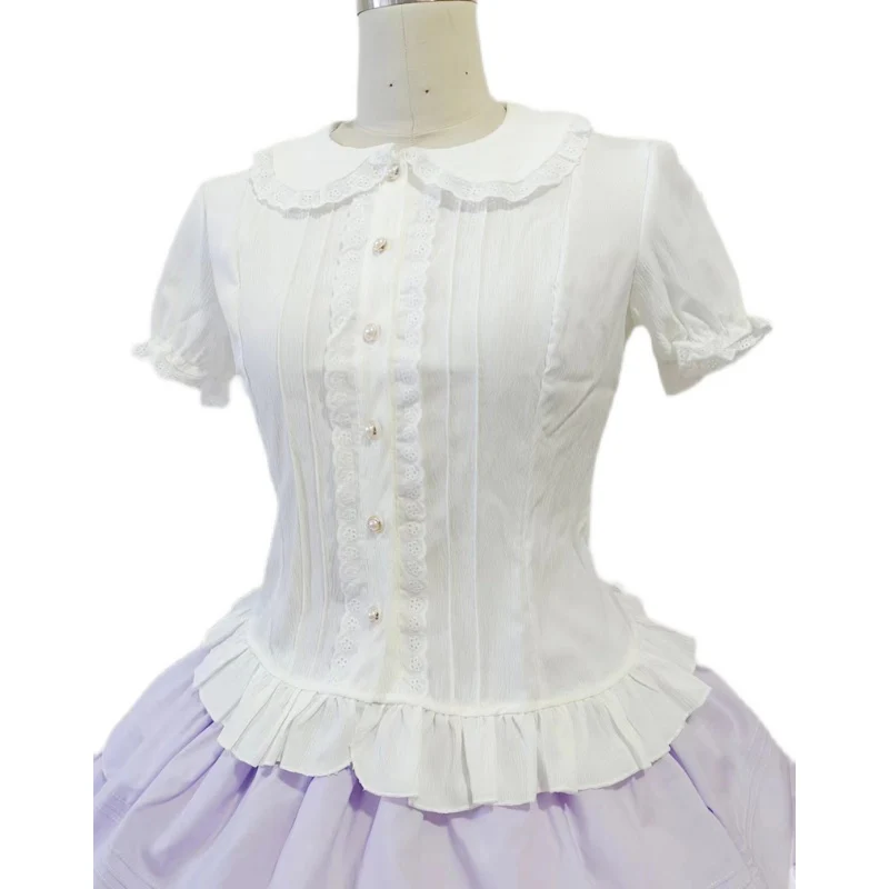 Daily Lolita White Short Sleeve Shirt - Image 5