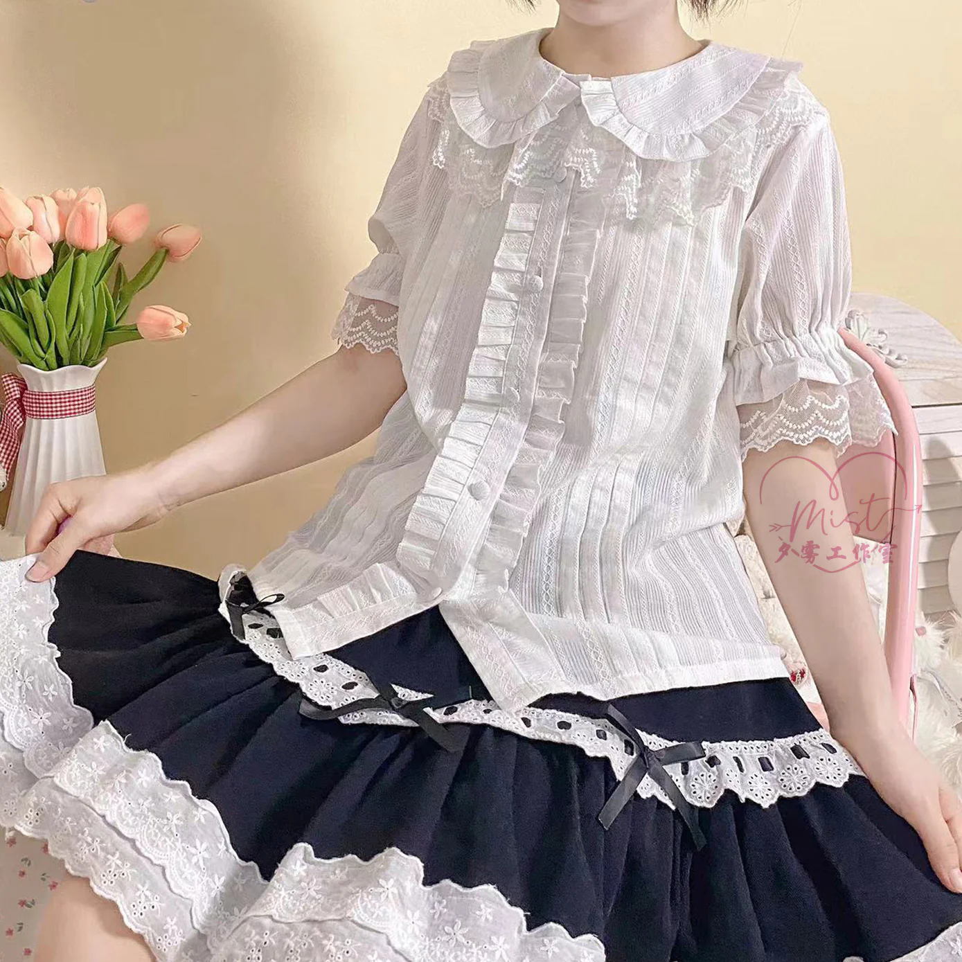 Sweet Lolita Golilla Short Sleeve Shirt - Image 3