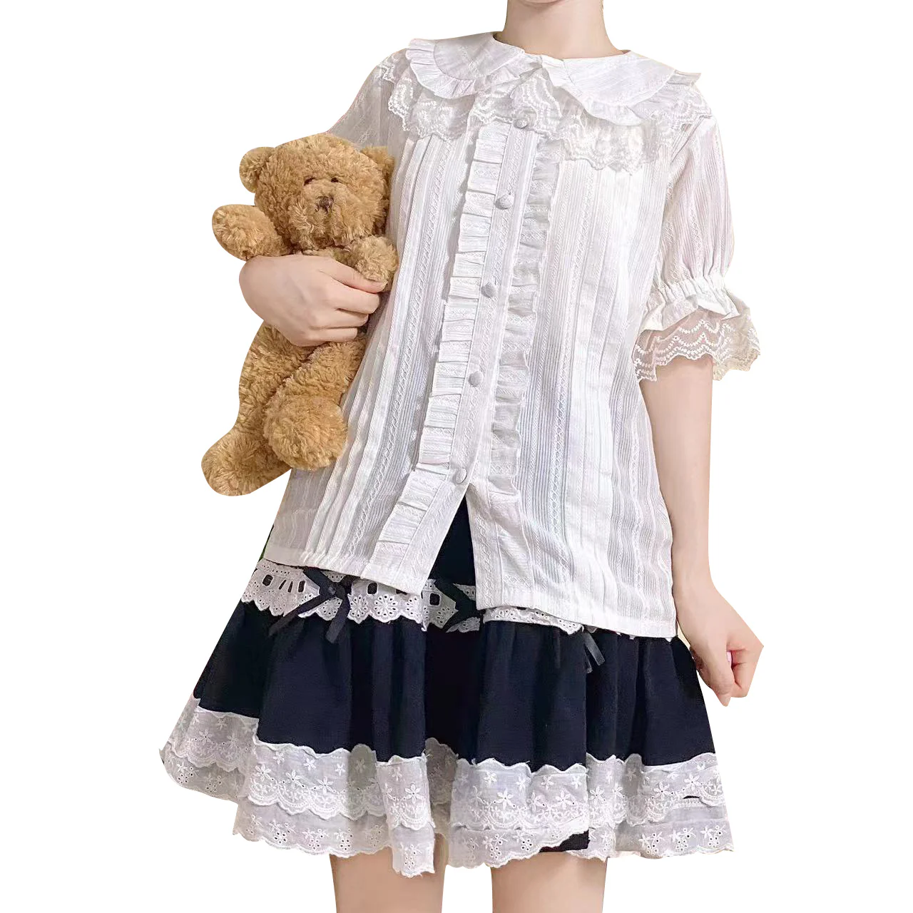 Sweet Lolita Golilla Short Sleeve Shirt - Image 5