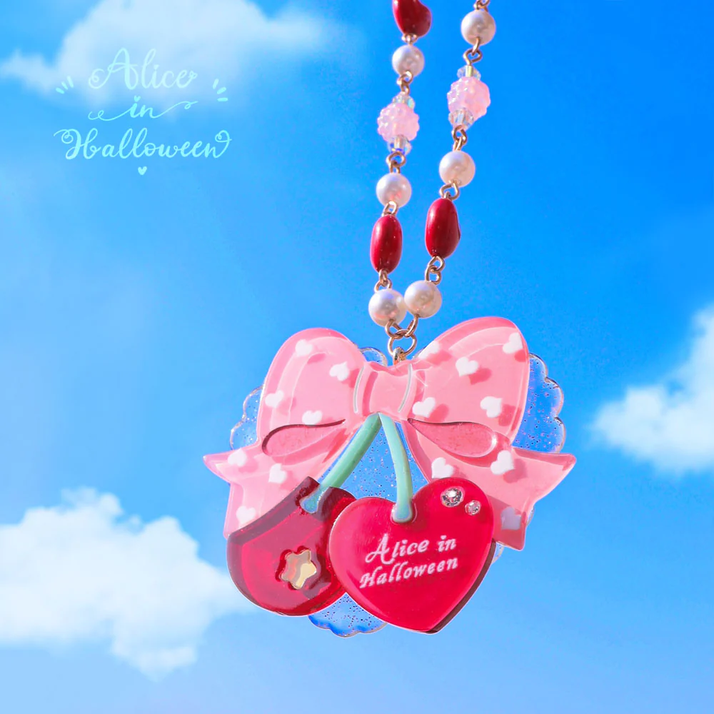 Sweet Cherry Lolita Plastic Necklace Ring