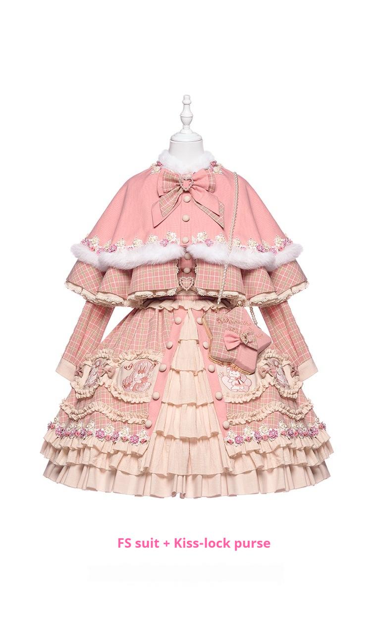 Youpairui - Helford - Sweet Coordinated Lolita Suit Pink Plaid Lolita SK Set - Image 22