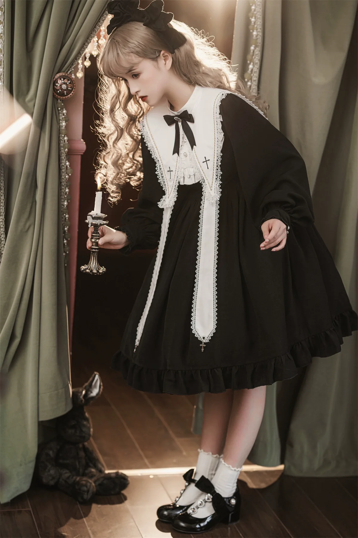 Sweet Date - Gothic Lolita Dress Black Nun OP for Halloween - Image 14