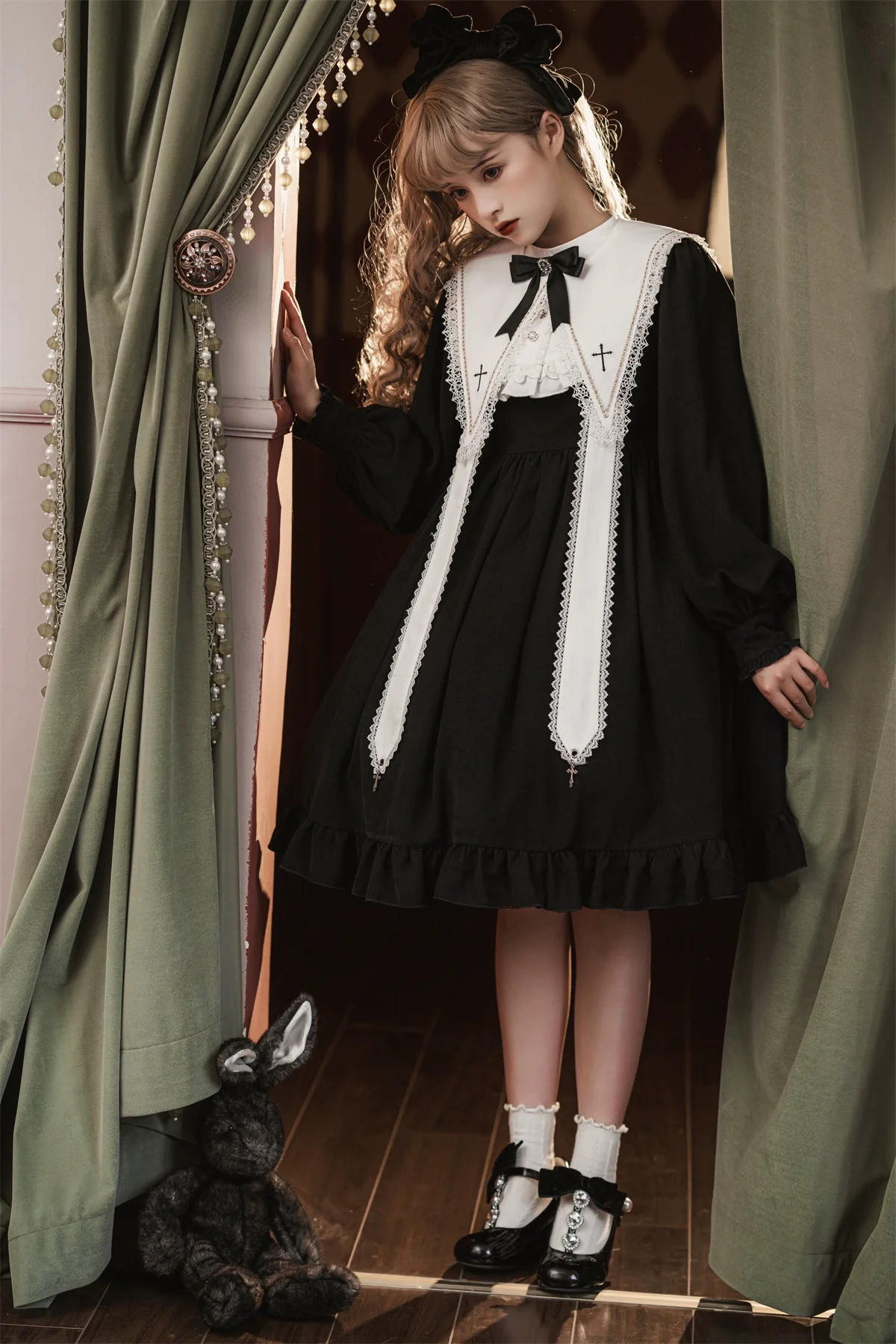 Sweet Date - Gothic Lolita Dress Black Nun OP for Halloween - Image 16