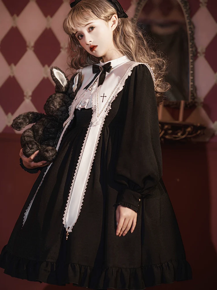 Sweet Date - Gothic Lolita Dress Black Nun OP for Halloween - Image 17