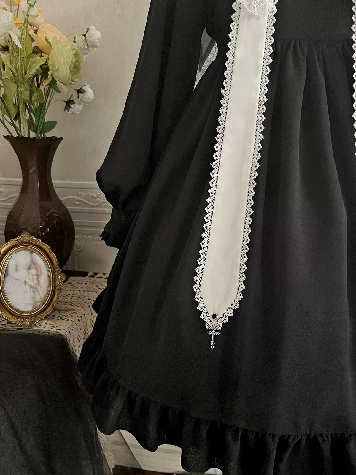 Sweet Date - Gothic Lolita Dress Black Nun OP for Halloween - Image 24