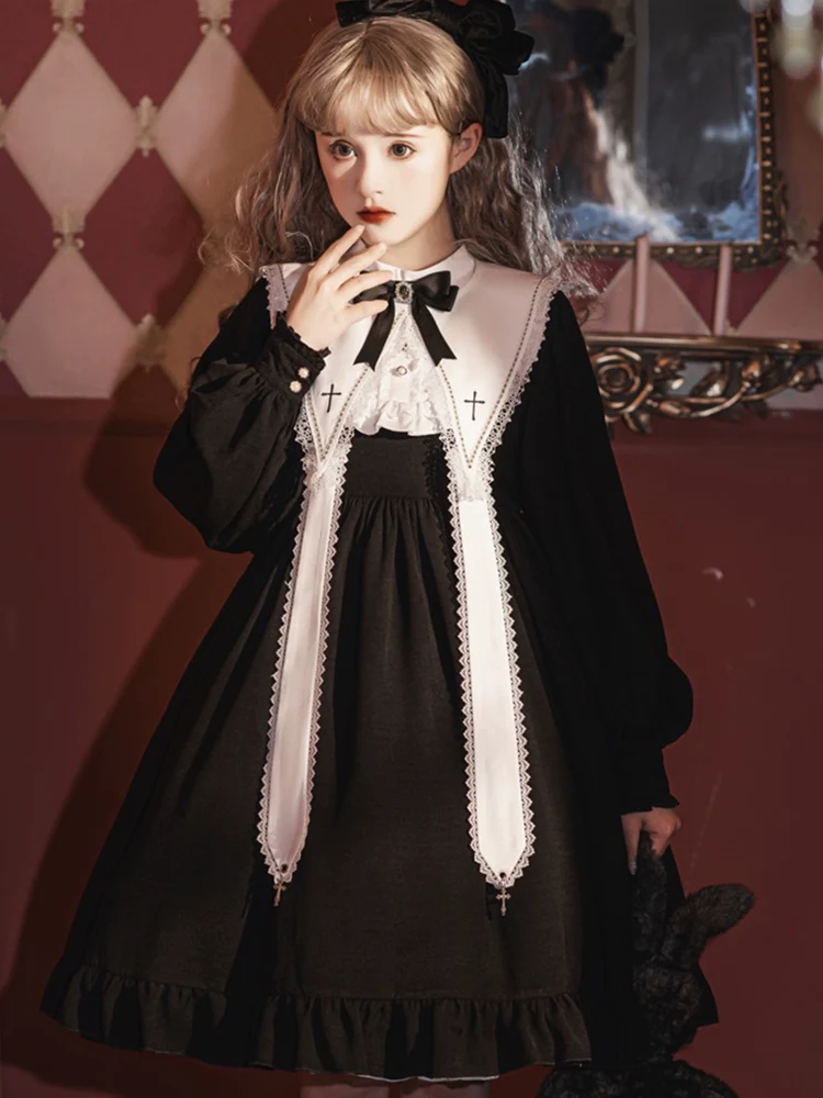 Sweet Date - Gothic Lolita Dress Black Nun OP for Halloween - Image 3