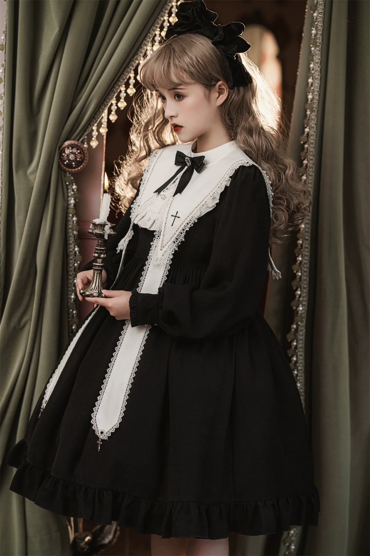Sweet Date - Gothic Lolita Dress Black Nun OP for Halloween - Image 6