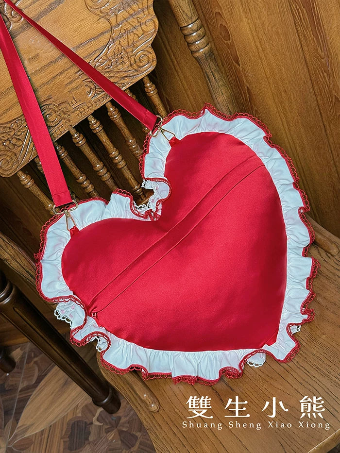 Shuang Sheng Xiao Xiong - Bite The Cake - Sweet Lolita Accessories, Red & White Polka Dots - Image 13