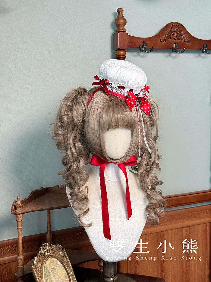 Shuang Sheng Xiao Xiong - Bite The Cake - Sweet Lolita Accessories, Red & White Polka Dots - Image 32
