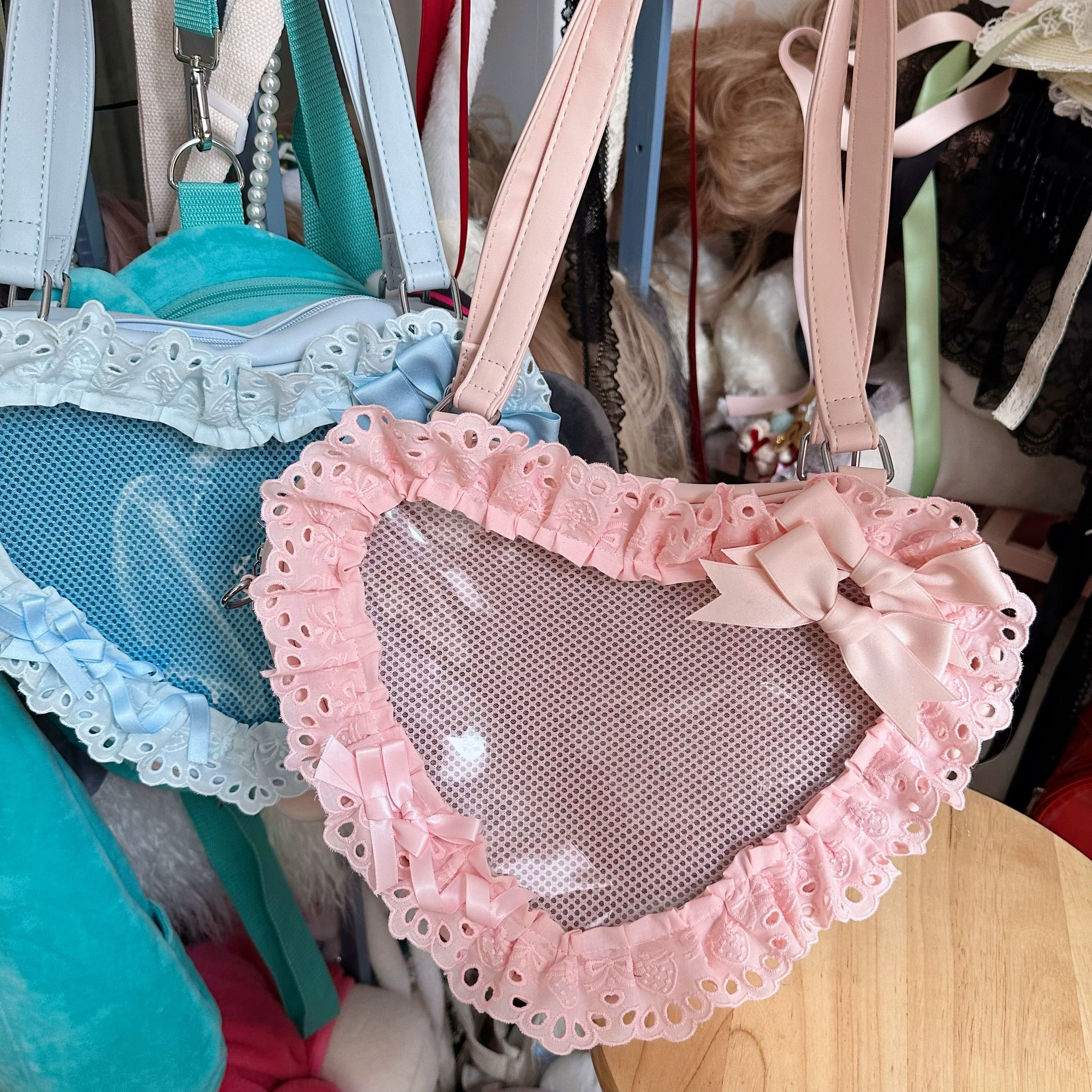 Sweet Lolita Bag Heart-shaped Lace Bag Multicolors - Image 14