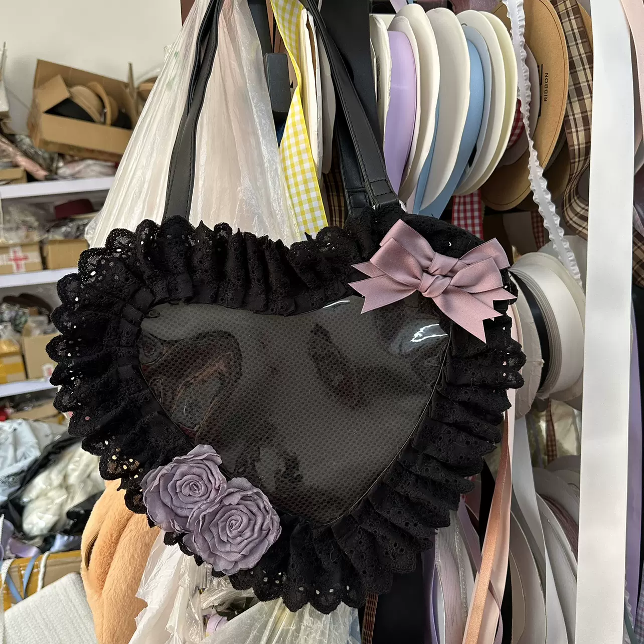 Sweet Lolita Bag Heart-shaped Lace Bag Multicolors - Image 18