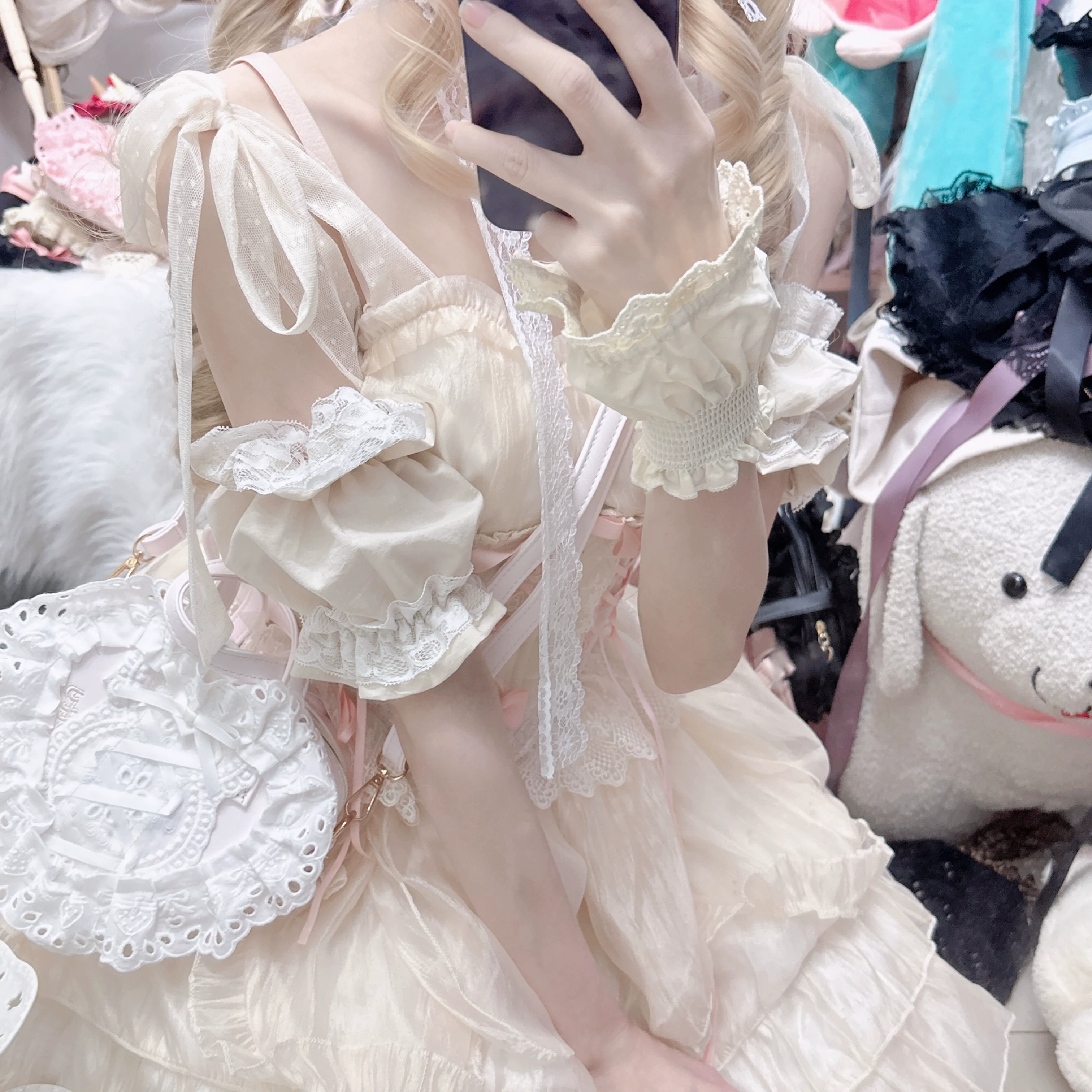Sweet Lolita Bag Heart-shaped Lace Bag Multicolors - Image 29