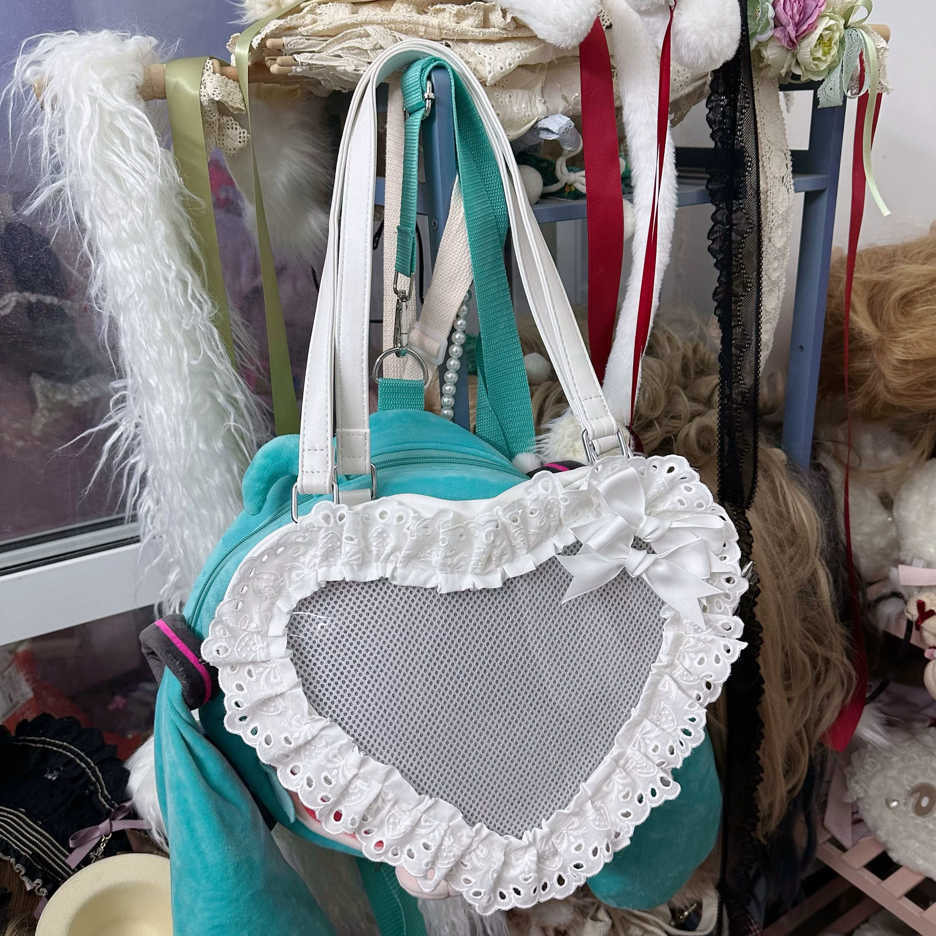 Sweet Lolita Bag Heart-shaped Lace Bag Multicolors - Image 5